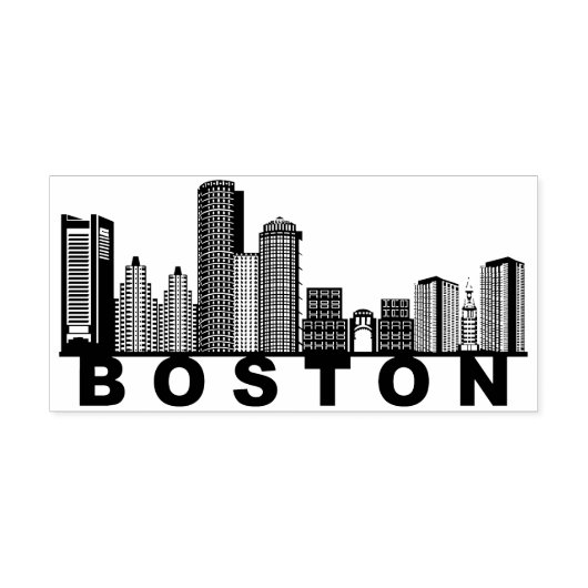 Boston Skyline Silhouette  ラバースタンプ (インプリント)