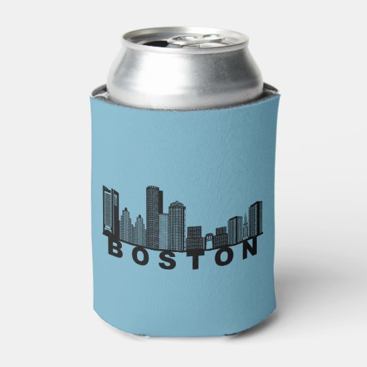 Boston Skyline Silhouette  缶クーラー (缶正面)