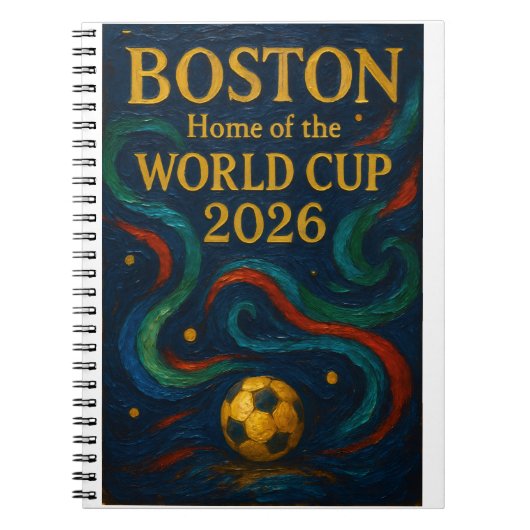 Boston Soccer Art 2026 Football Design ノートブック (正面)