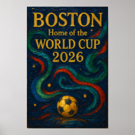 Boston Soccer Art 2026 Football Design ポスター