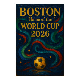 Boston Soccer Art 2026 Football Design ポスター