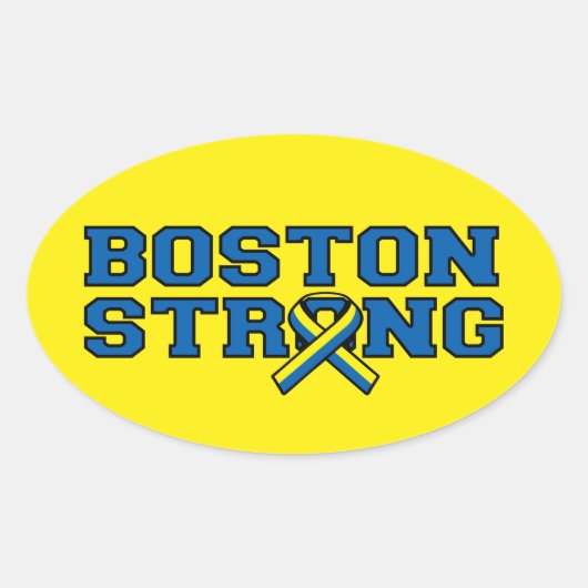 BOSTON STRONGリボングラフィック 楕円形シール (正面)