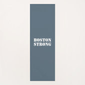 "Boston Strong" 白 + 青 / グレー ヨガマット (正面)