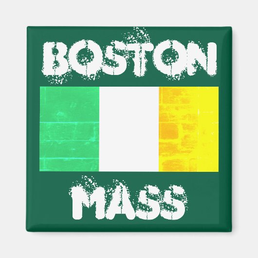 Boston Strong Irish Pride – Irish Flag Boston MA マグネット (正面)