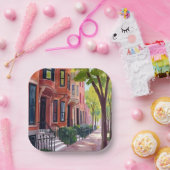 Boston Summer | Massachusetts Brownstones ペーパープレート (パーティー)