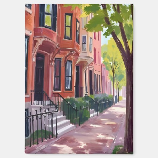 Boston Summer | Massachusetts Brownstones マグネット (正面)
