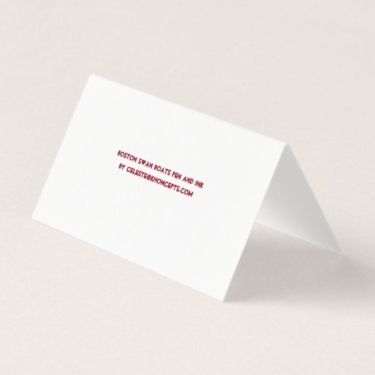 Boston Swan Boats in Pencil and Ink folded card (裏面)