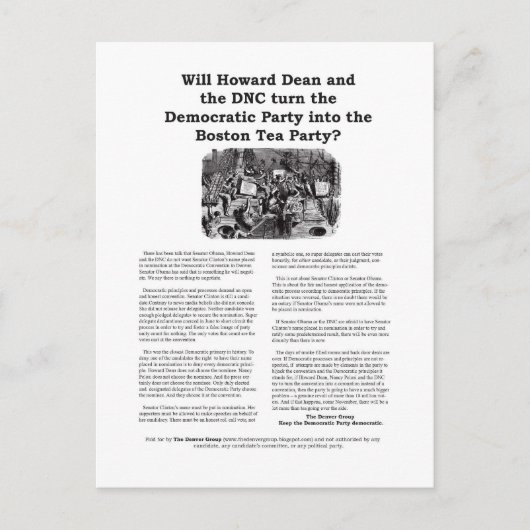 Boston Teaパーティーポストカード – バージョン2 ポストカード (正面)