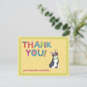 Boston Terierおもしろいカラフルフローラ文字         サンキューカード (スタンド正面)