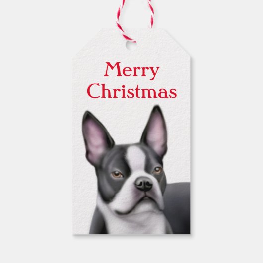 Boston TerrierとCookieクリスマスギフトタグ ギフトタグ (裏面)
