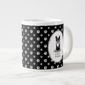Boston Terrierクール（サングラス付き） （黒） ジャンボコーヒーマグカップ (正面右)