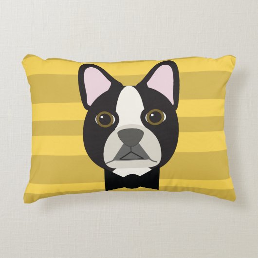 Boston Terrier アクセントクッション (正面)