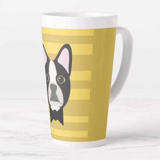 Boston Terrier カフェラテマグ (右アングル)