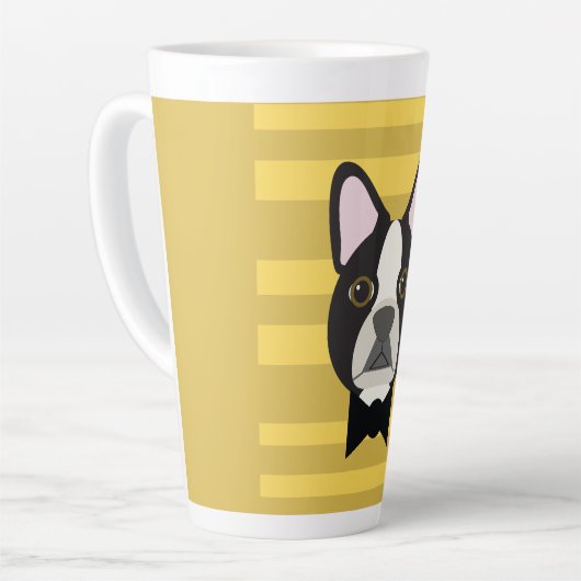 Boston Terrier カフェラテマグ (左アングル)