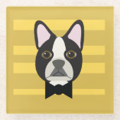 Boston Terrier ガラスコースター (正面)