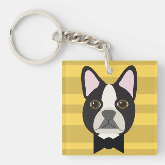 Boston Terrier キーホルダー (正面)
