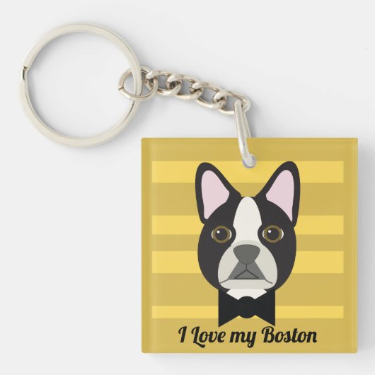 Boston Terrier キーホルダー (正面)