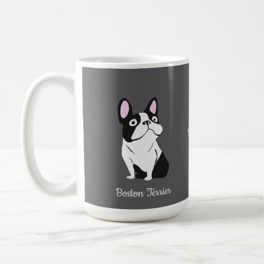 Boston terrier コーヒーマグカップ (左)