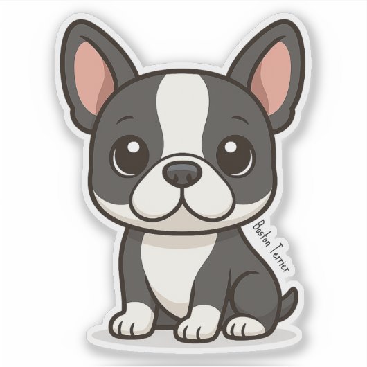 Boston Terrier シール (正面)