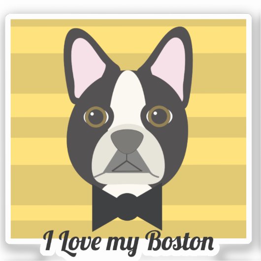 Boston Terrier シール (正面)