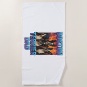 Boston Terrier ビーチタオル (正面)