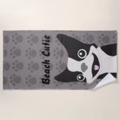 Boston Terrier ビーチタオル (正面)