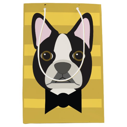 Boston Terrier ミディアムペーパーバッグ (正面)