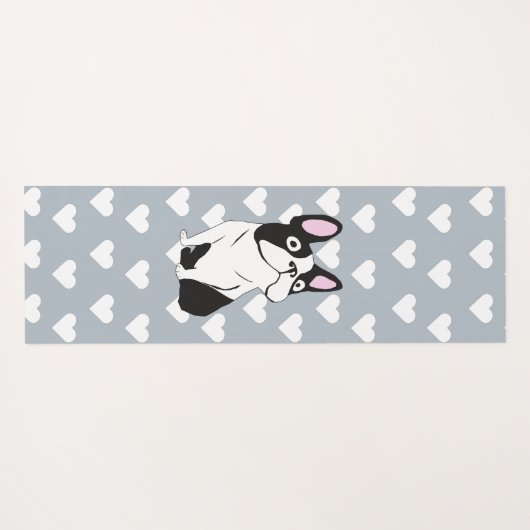Boston terrier ヨガマット (裏面(横))