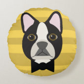 Boston Terrier ラウンドクッション (正面)