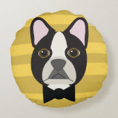 Boston Terrier ラウンドクッション (裏面)