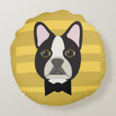 Boston Terrier ラウンドクッション (裏面)