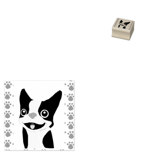 Boston Terrier ラバースタンプ (押印)