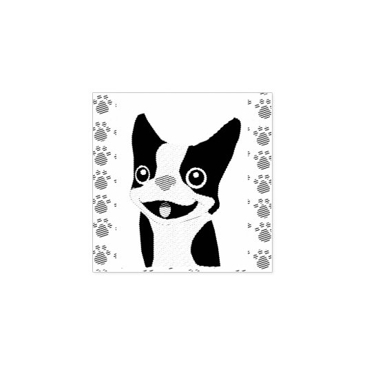 Boston Terrier ラバースタンプ (インプリント)