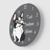 Boston terrier ラージ壁時計 (傾斜)