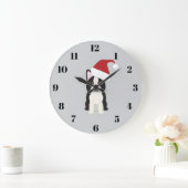 Boston Terrier ラージ壁時計 (ホーム)