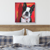 Boston Terrier 12x12の引き伸ばしキャンバス キャンバスプリント (インサイチュ (寝室))