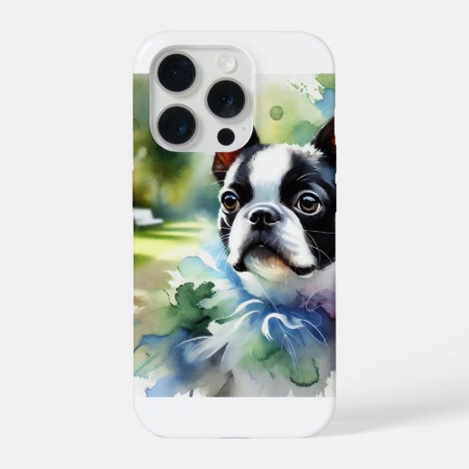 Boston Terrier 251024AREF109 - Watercolor iPhoneケース (裏面)