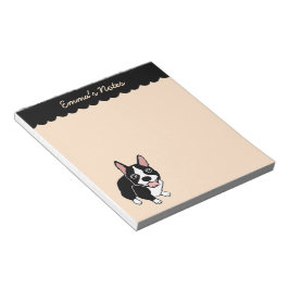 Boston Terrier 5.5インチx 6インチのメモカスタム帳 ノートパッド