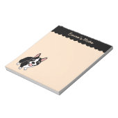 Boston Terrier 5.5インチx 6インチのメモカスタム帳 ノートパッド (回転)
