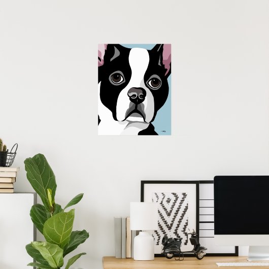 Boston Terrier Art ポスター (ホームオフィス)