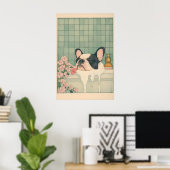 Boston Terrier Art Print Japanese Ukiyo-e Style ポスター (ホームオフィス)