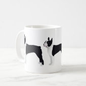 Boston Terrier Basic Breedカスタマイズ可能デザイン コーヒーマグカップ (正面左)