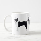 Boston Terrier Basic Breedカスタマイズ可能デザイン コーヒーマグカップ (左)