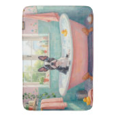 Boston Terrier Bath Time Cute Bathroom Decor バスマット (正面縦)