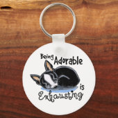 Boston Terrier Being Adorable キーホルダー (正面)