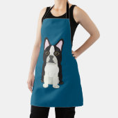 Boston Terrier blue エプロン (インサイチュ)