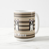 Boston Terrier, Boston Mama Neutral striped コーヒーマグカップ (正面右)