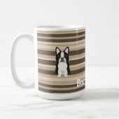 Boston Terrier, Boston Mama Neutral striped コーヒーマグカップ (左)