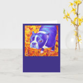 Boston Terrier Card - "デイジー" カード (黄色い花)