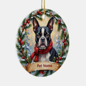 Boston Terrier Christmas セラミックオーナメント (右)